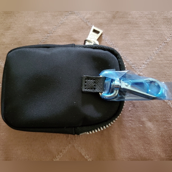 New PRADA Black Tessuto Nylon Mini Pouch Wallet Bag with Clip - Picture 7 of 9